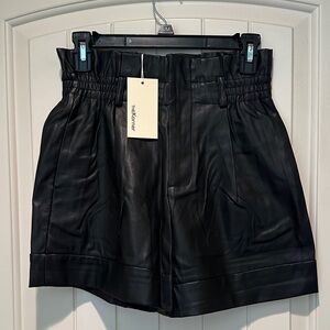 Black Faux Leather Shorts